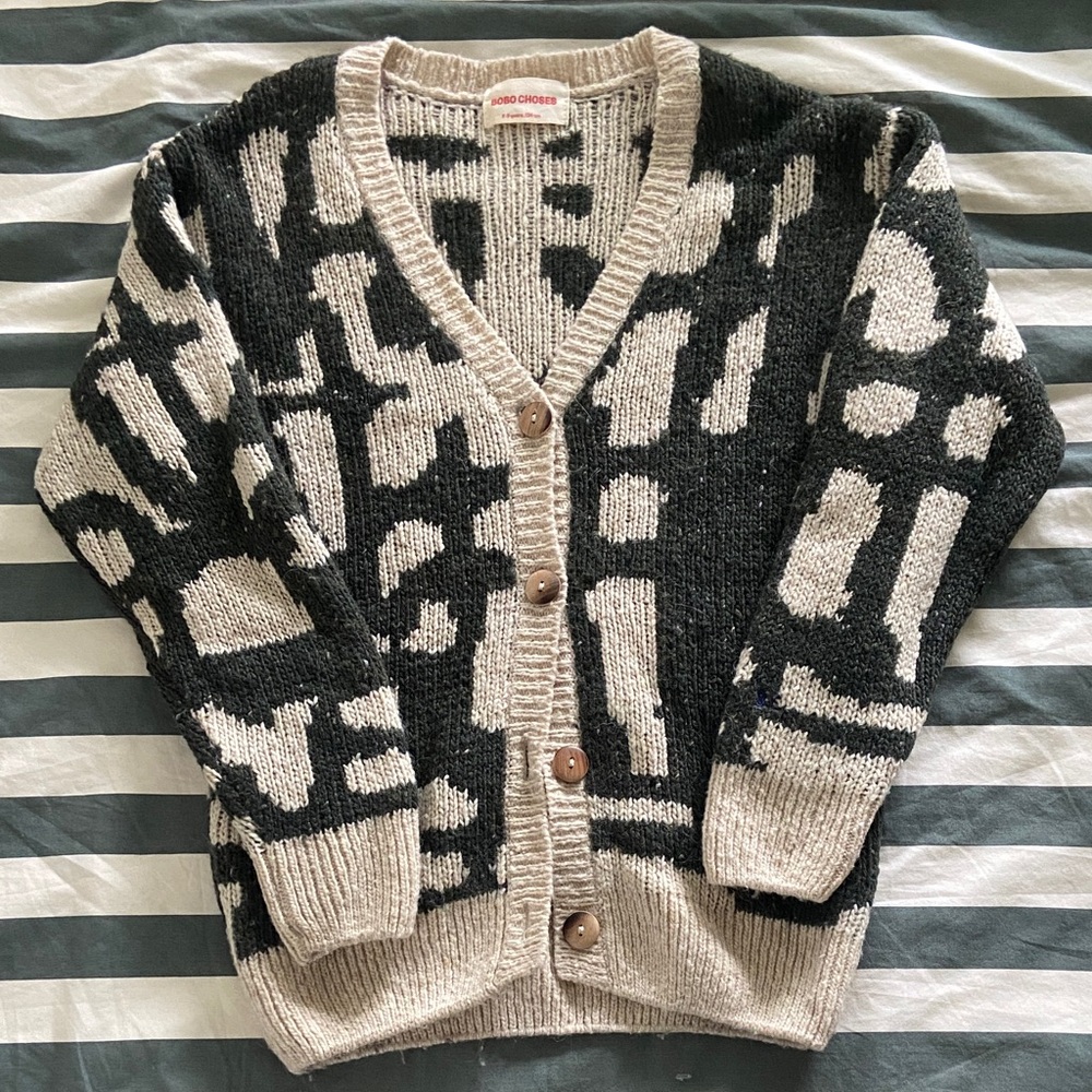 Bobo Choses Black and Cream Kids Sweater